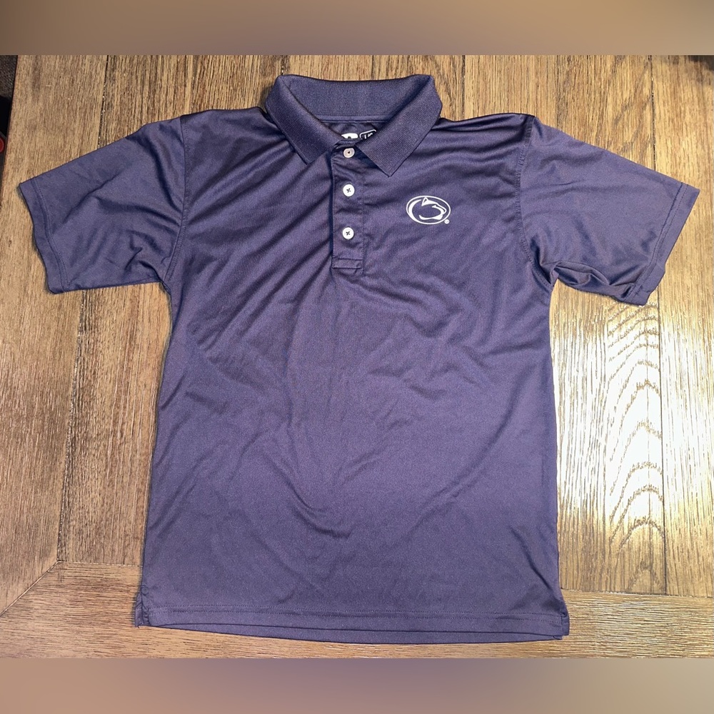 EUC Penn State Polo Navy Blue Boys Size Large 10/12 Football Short Sleeve Golf